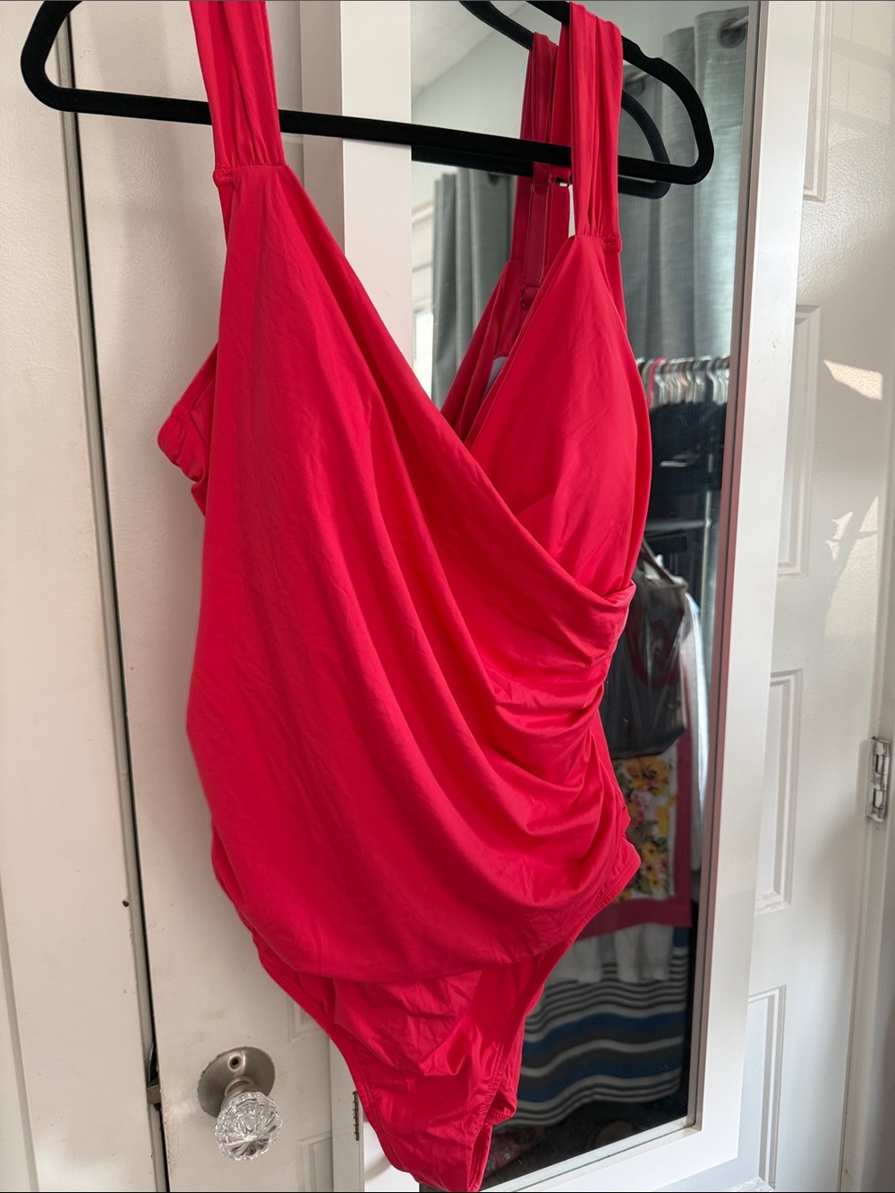 Jantzen Hot Pink Draped One-Piece Swimsuit